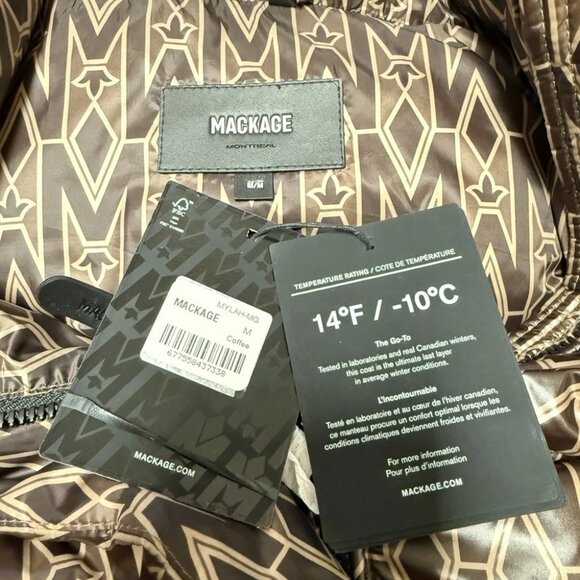 Mackage Mylah Monogram Brown 800+ Puffer Down Jacket - Picture 16 of 16